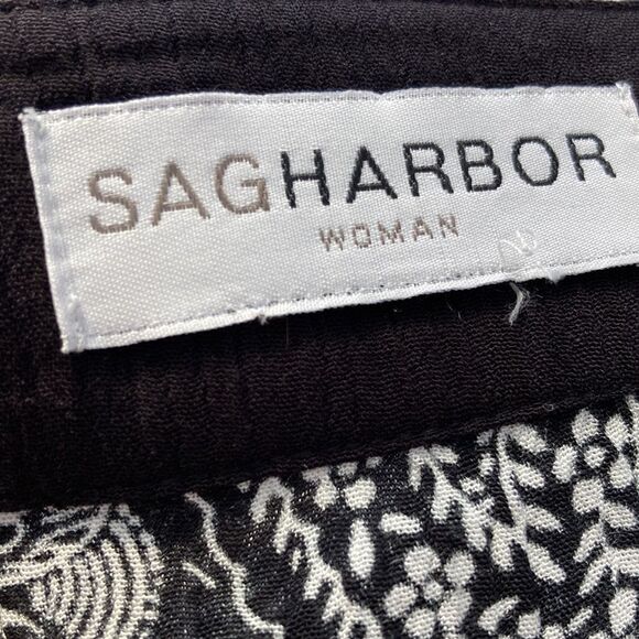 Sag Harbor Black and white v neck tunic 2X - Picture 2 of 6